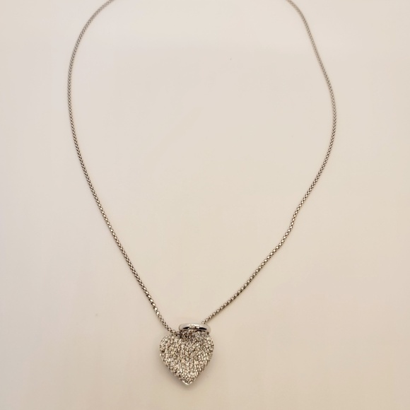 NWOT 925 Sterling Silver Cubic Zirconia Heart Pendant Necklace - Picture 3 of 6